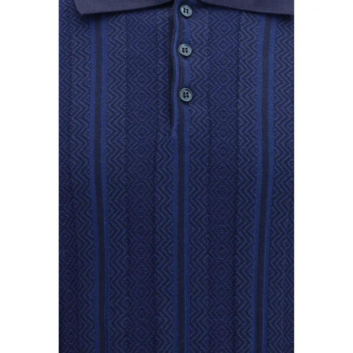 Brunello Cucinelli Blue Cotton Polo Shirt