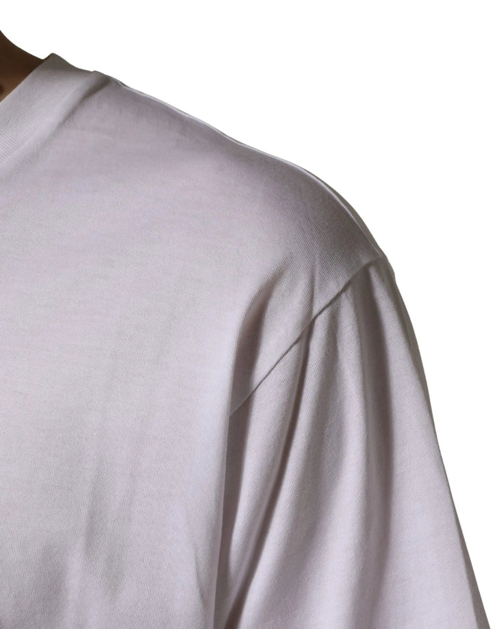 Dolce &amp; Gabbana Sample Sale | Dolce &amp; Gabbana White Oversized Cotton Men Crew Neck T-shirt - | Designer outlet