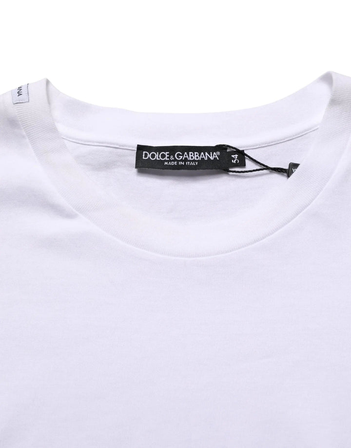 Dolce &amp; Gabbana Sample Sale | Dolce &amp; Gabbana White Oversized Cotton Men Crew Neck T-shirt - | Designer outlet