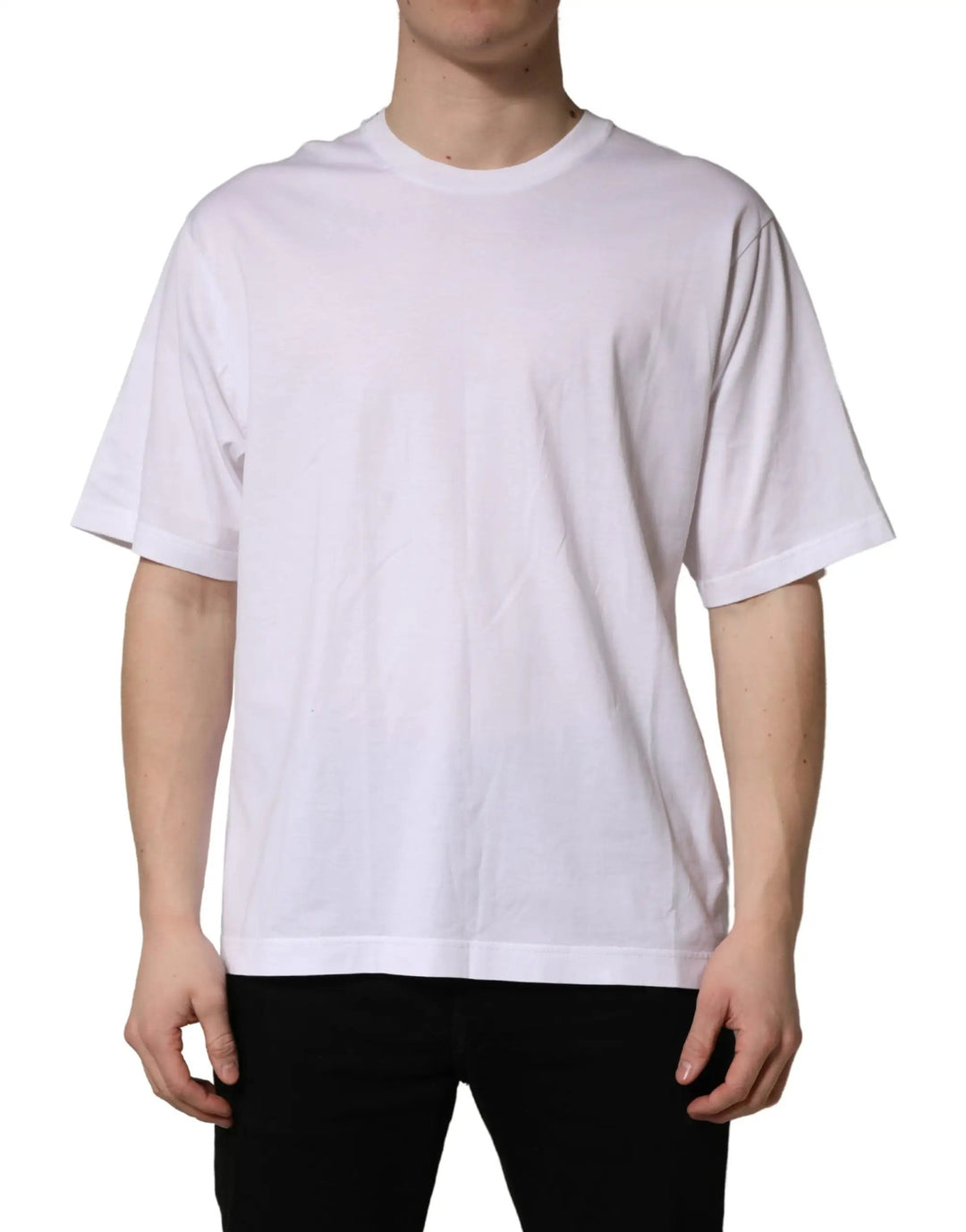 Dolce &amp; Gabbana Sample Sale | Dolce &amp; Gabbana White Oversized Cotton Men Crew Neck T-shirt - | Designer outlet