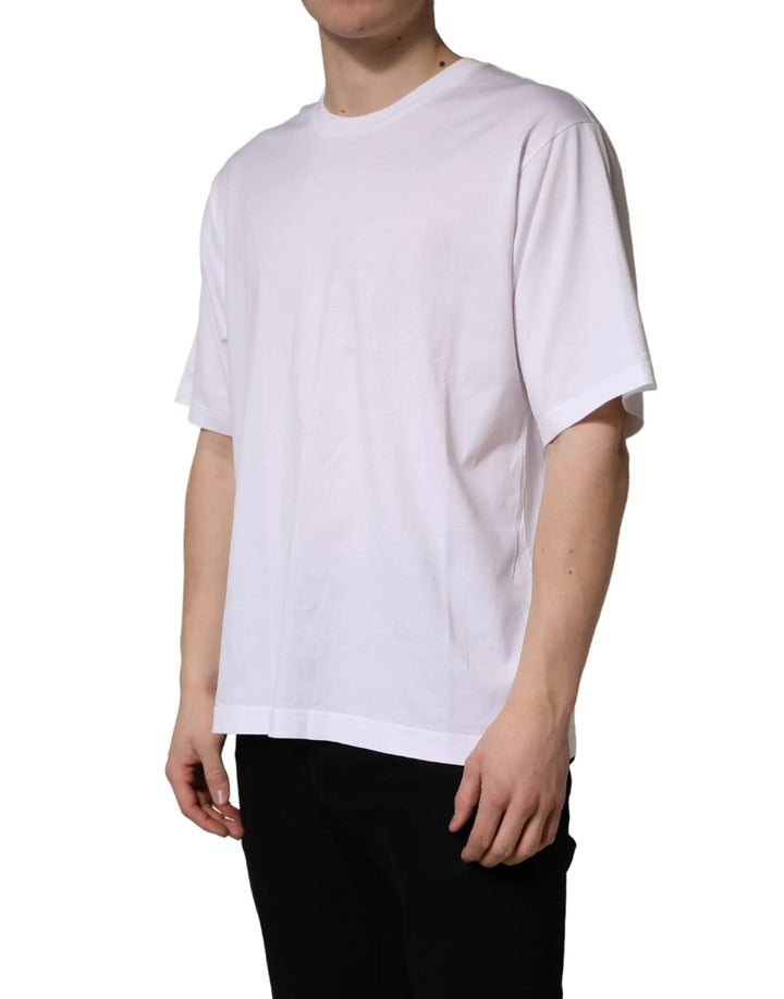 Dolce &amp; Gabbana Sample Sale | Dolce &amp; Gabbana White Oversized Cotton Men Crew Neck T-shirt - | Designer outlet