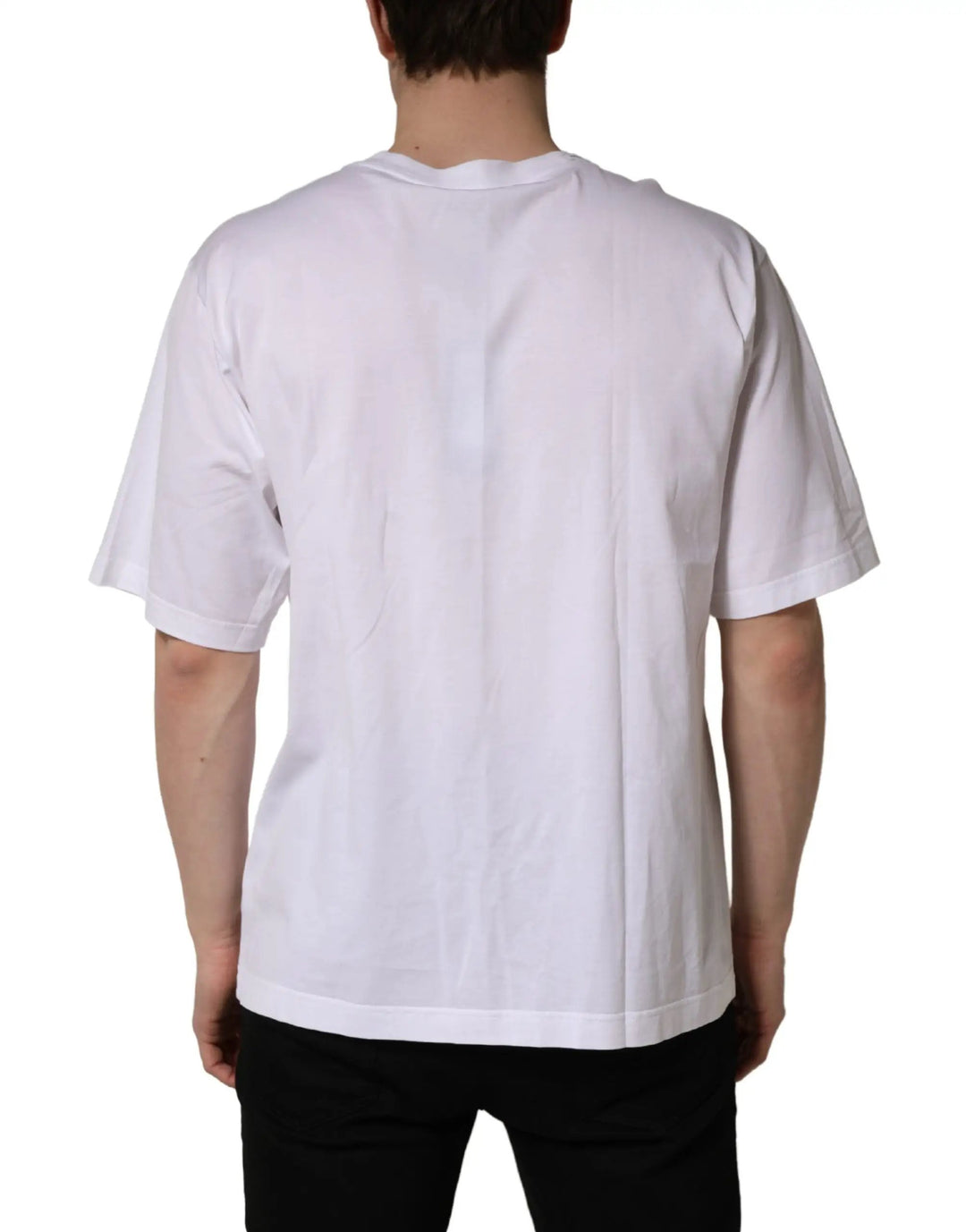 Dolce &amp; Gabbana Sample Sale | Dolce &amp; Gabbana White Oversized Cotton Men Crew Neck T-shirt - | Designer outlet