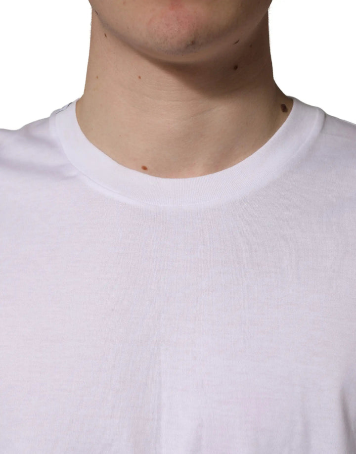 Dolce &amp; Gabbana Sample Sale | Dolce &amp; Gabbana White Oversized Cotton Men Crew Neck T-shirt - | Designer outlet