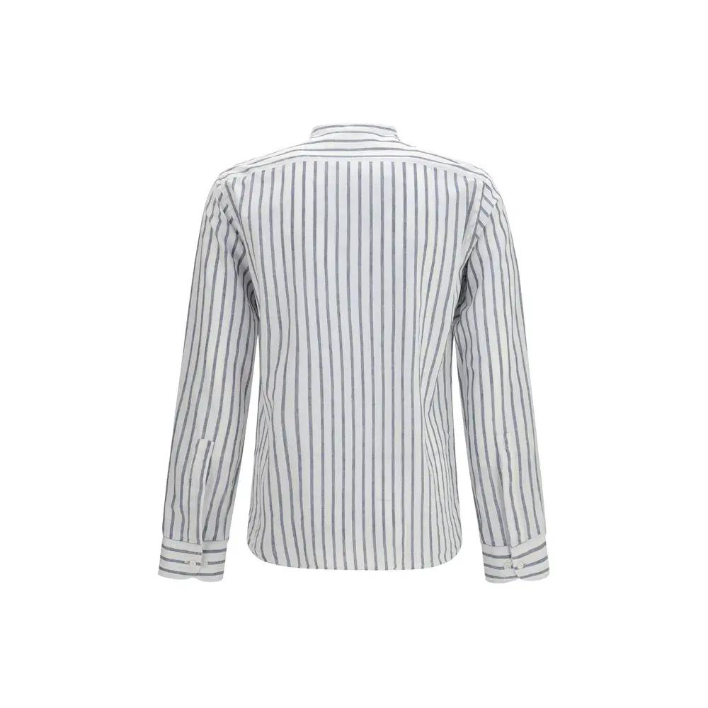 Brooksfield Blue Cotton Pattern Shirt