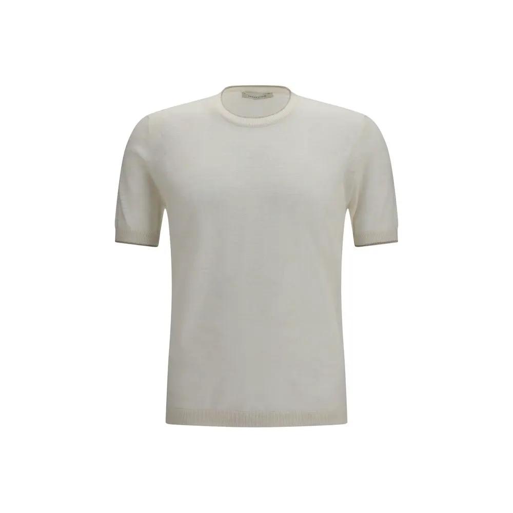 Brooksfield White Linen Shortsleeve Shirt
