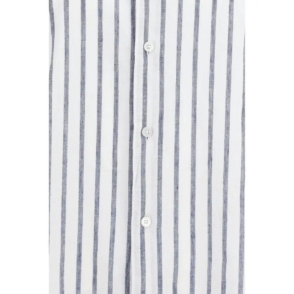Brooksfield Blue Cotton Pattern Shirt