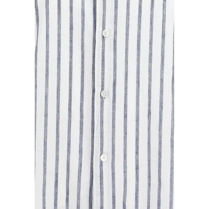 Brooksfield Blue Cotton Pattern Shirt