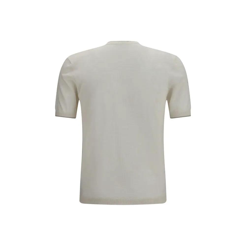 Brooksfield White Linen Shortsleeve Shirt