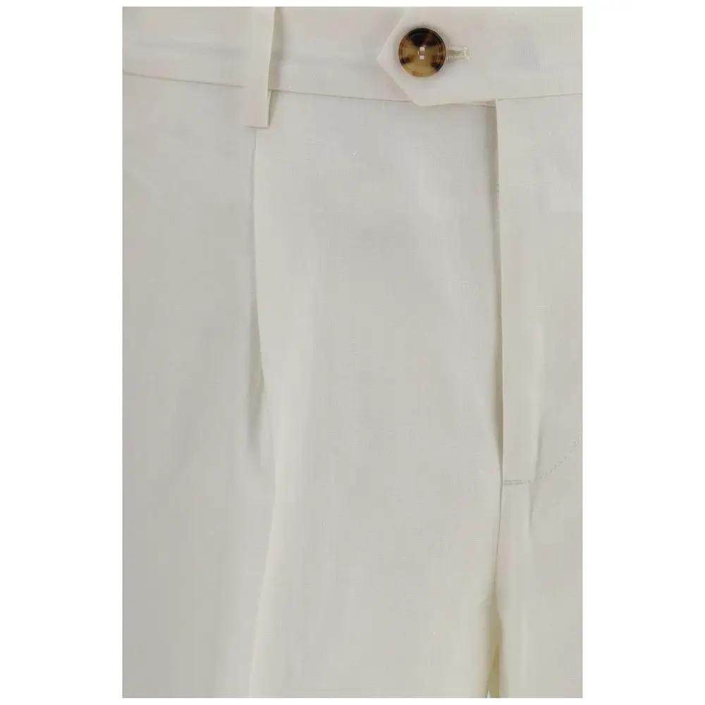 Brunello Cucinelli White Linen Casual Pants