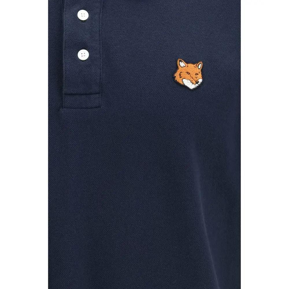 Maison Kitsuné Blue Cotton Polo Shirt