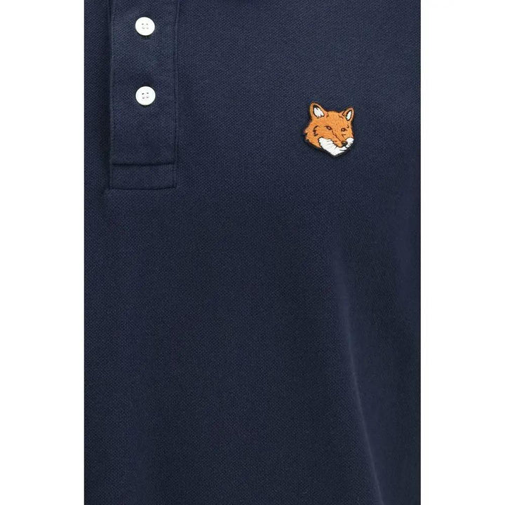 Maison Kitsuné Blue Cotton Polo Shirt