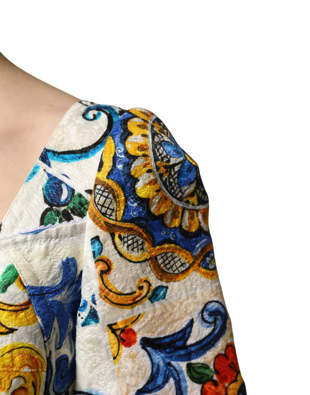 Dolce &amp; Gabbana Sample Sale | Dolce &amp; Gabbana Multicolor Majolica Print Cotton Mini Dress - | Designer outlet