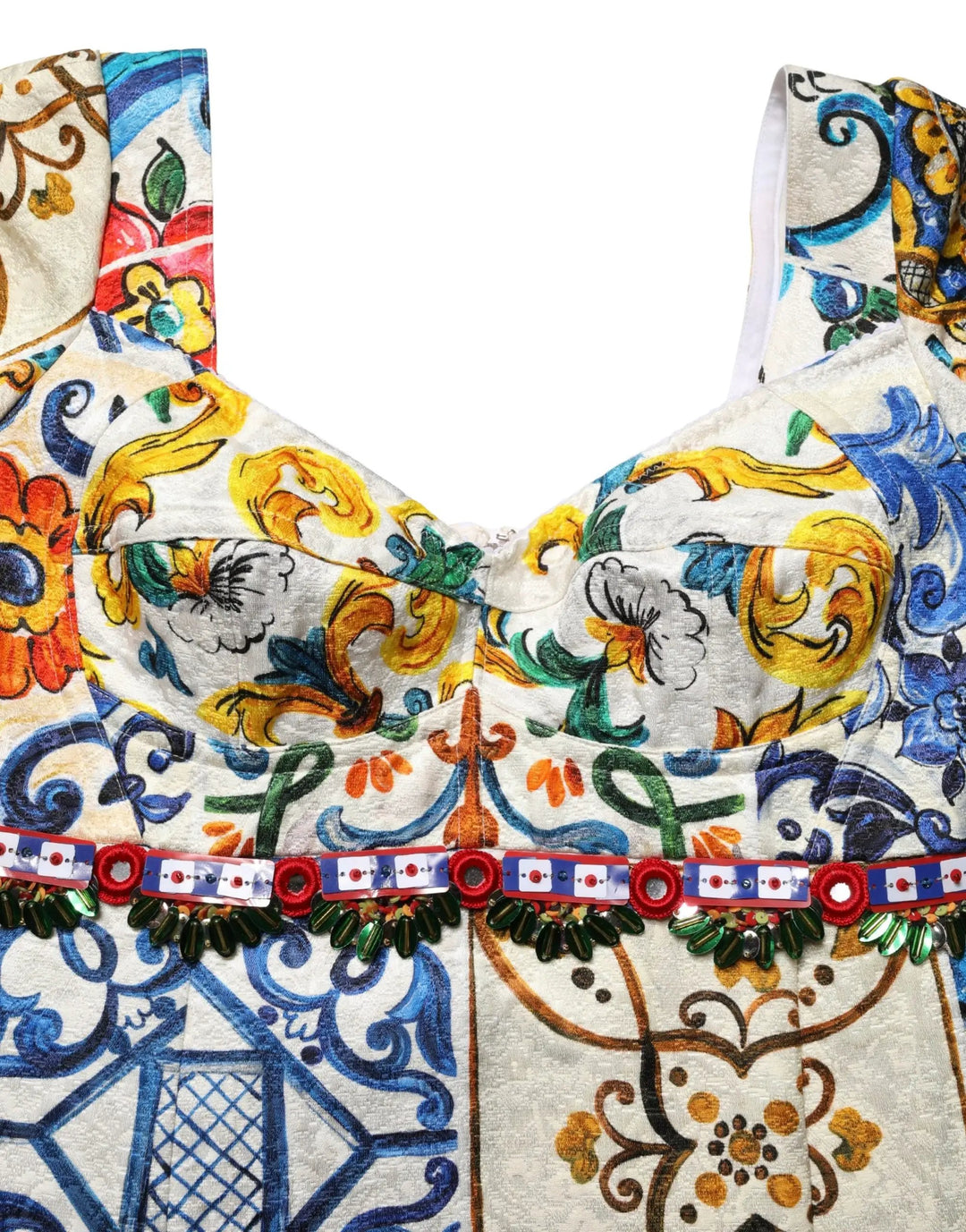 Dolce &amp; Gabbana Sample Sale | Dolce &amp; Gabbana Multicolor Majolica Print Cotton Mini Dress - | Designer outlet