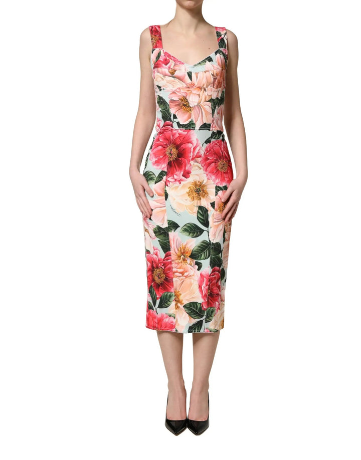 Dolce &amp; Gabbana Sample Sale | Dolce &amp; Gabbana Multicolor Floral Print Viscose Sheath Dress - | Designer outlet