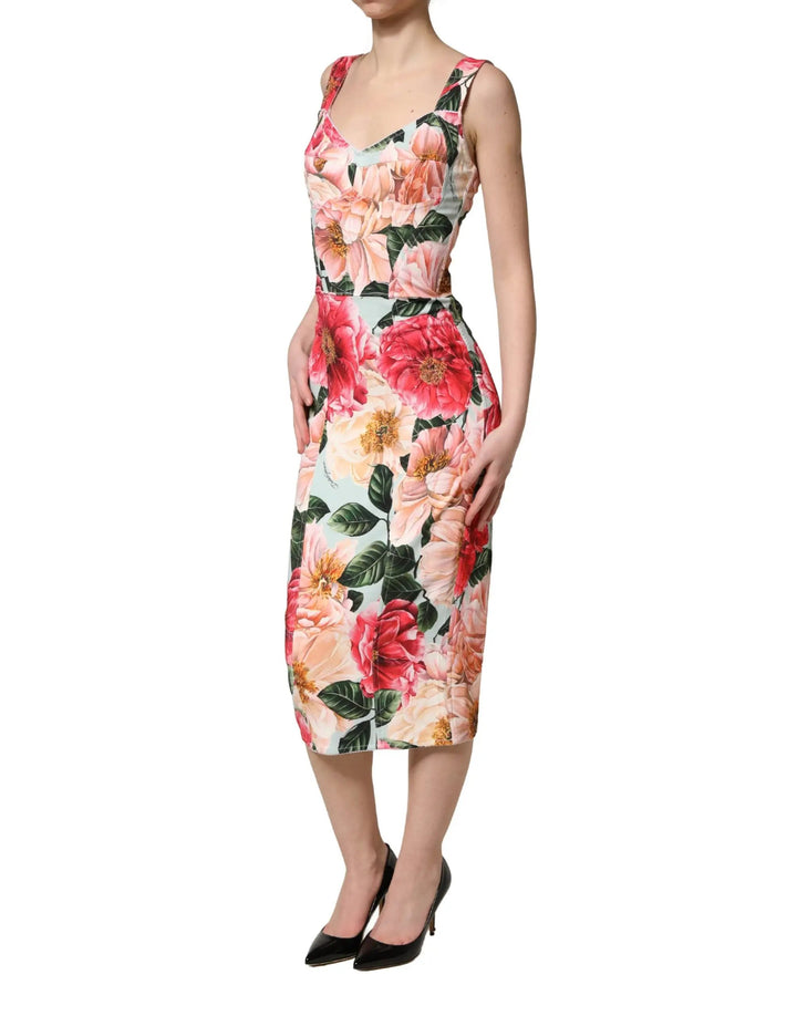 Dolce &amp; Gabbana Sample Sale | Dolce &amp; Gabbana Multicolor Floral Print Viscose Sheath Dress - | Designer outlet