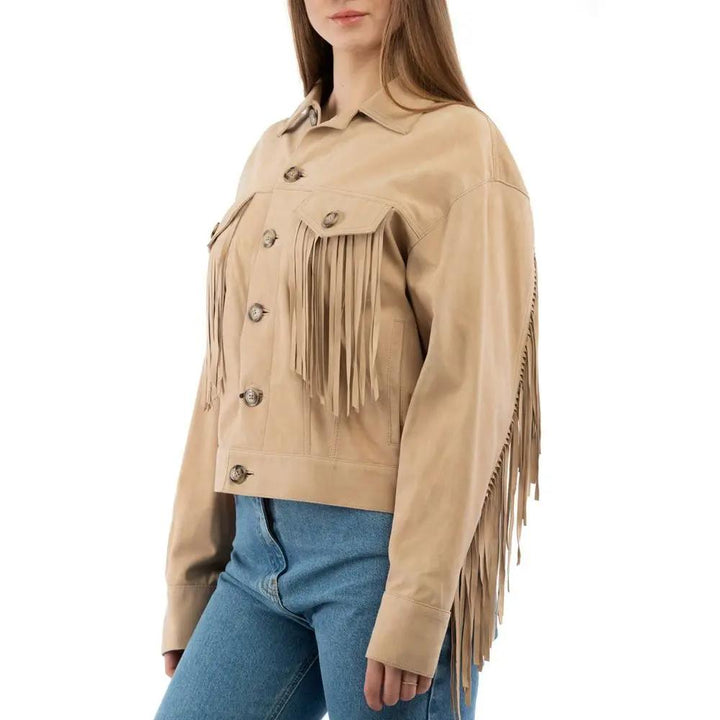 Moschino Beige Leather Jacket