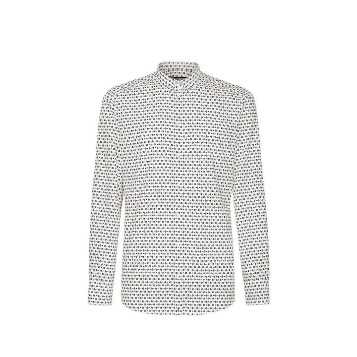Dolce &amp; Gabbana White Cotton Pattern Shirt