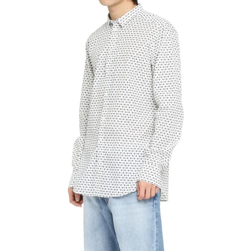 Dolce &amp; Gabbana White Cotton Pattern Shirt