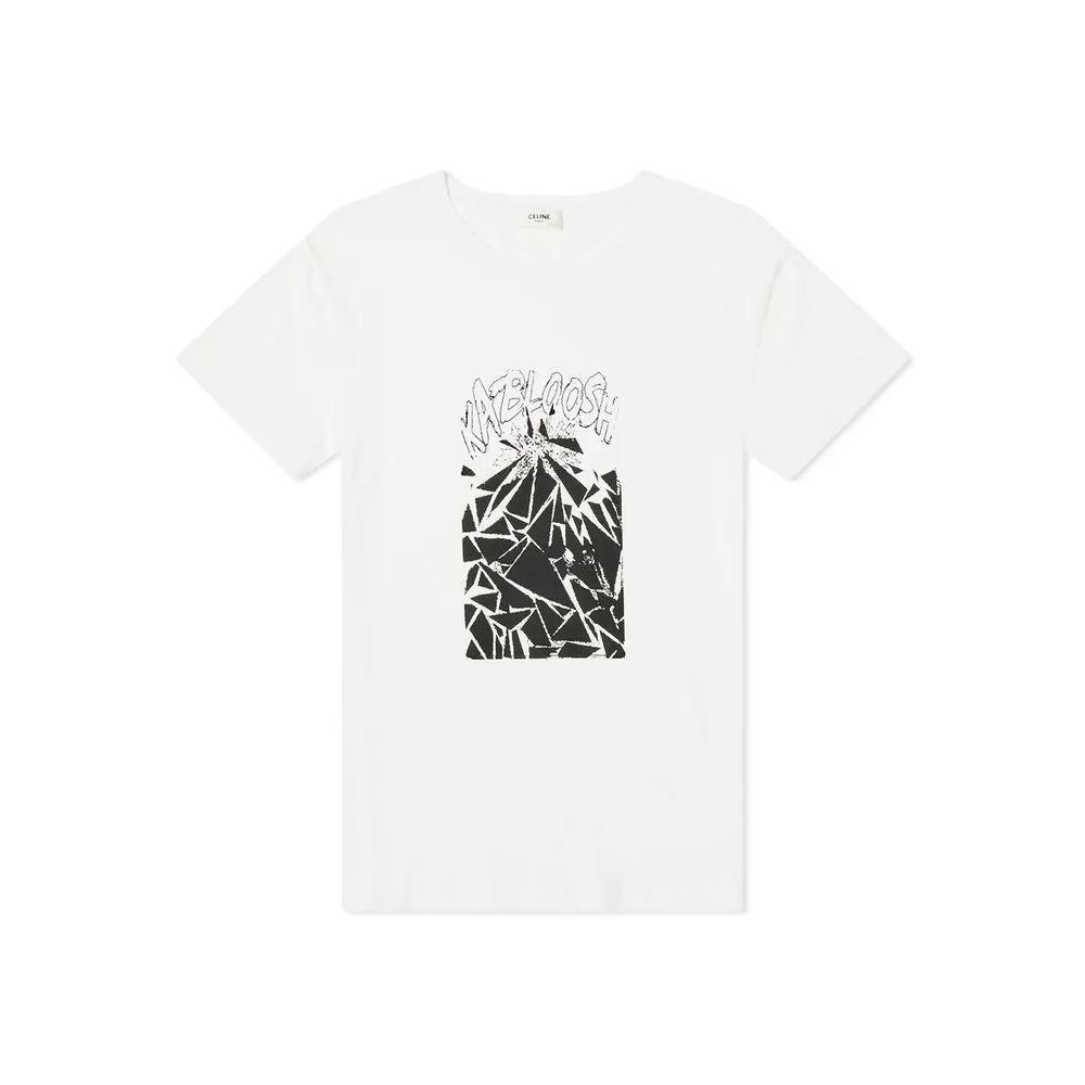 Celine White Cotton T-Shirt