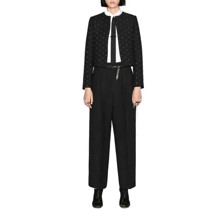 Dior Black Wool Casual Pants