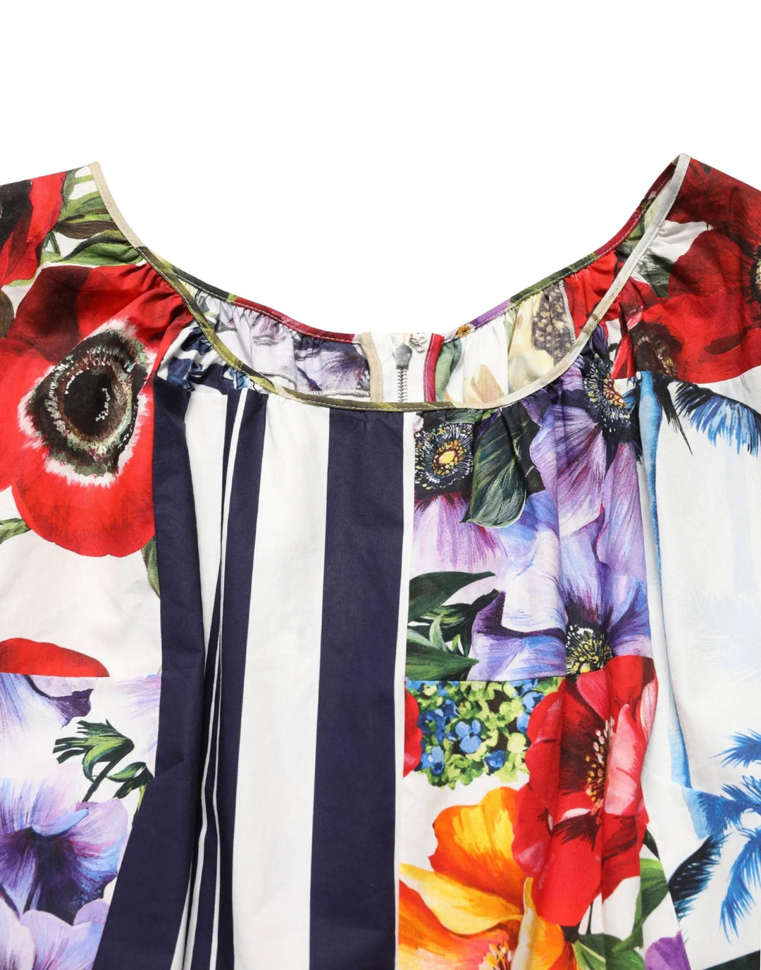 Dolce &amp; Gabbana Sample Sale | Dolce &amp; Gabbana Multicolor Patchwork Cotton Poplin Mini Dress - | Designer outlet