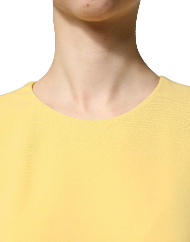 Dolce &amp; Gabbana Sample Sale | Dolce &amp; Gabbana Yellow Short-Sleeved Crew Neck Midi Dress - | Designer outlet
