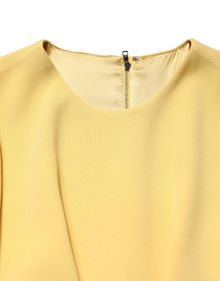 Dolce &amp; Gabbana Sample Sale | Dolce &amp; Gabbana Yellow Short-Sleeved Crew Neck Midi Dress - | Designer outlet