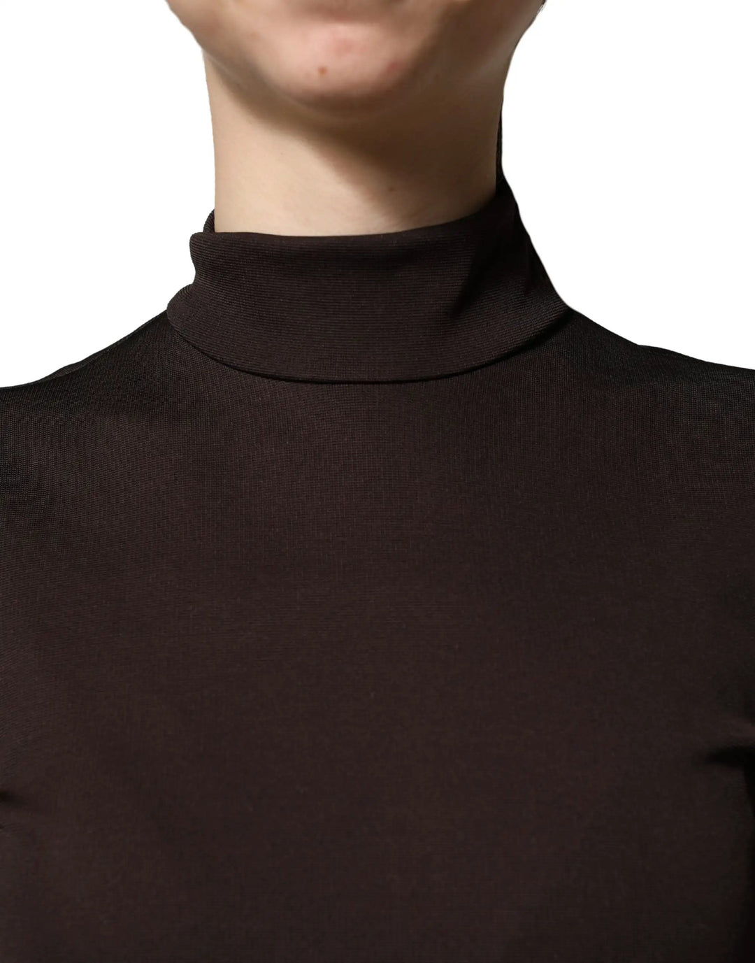Dolce &amp; Gabbana Sample Sale | Dolce &amp; Gabbana Brown Turtleneck Jersey Long Maxi Dress - | Designer outlet