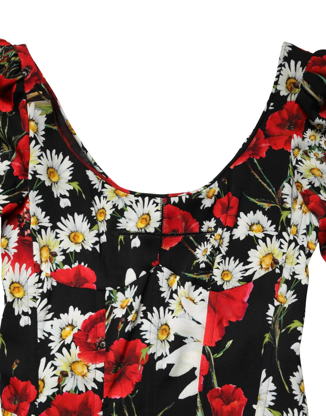 Dolce &amp; Gabbana Sample Sale | Dolce &amp; Gabbana Black Floral Silk Long Sleeves Gown Dress - | Designer outlet