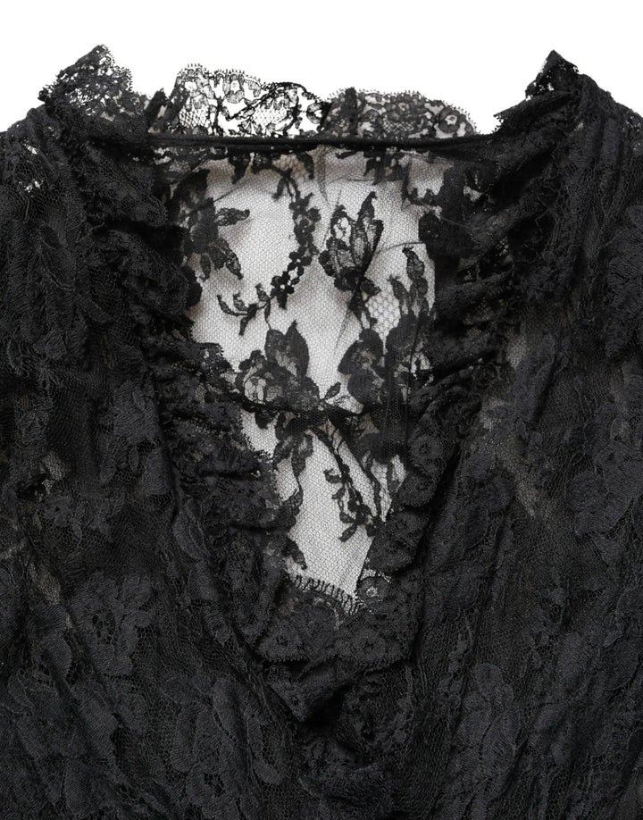 Dolce &amp; Gabbana Sample Sale | Dolce &amp; Gabbana Black Lace A-line Long Evening Gown Dress - | Designer outlet