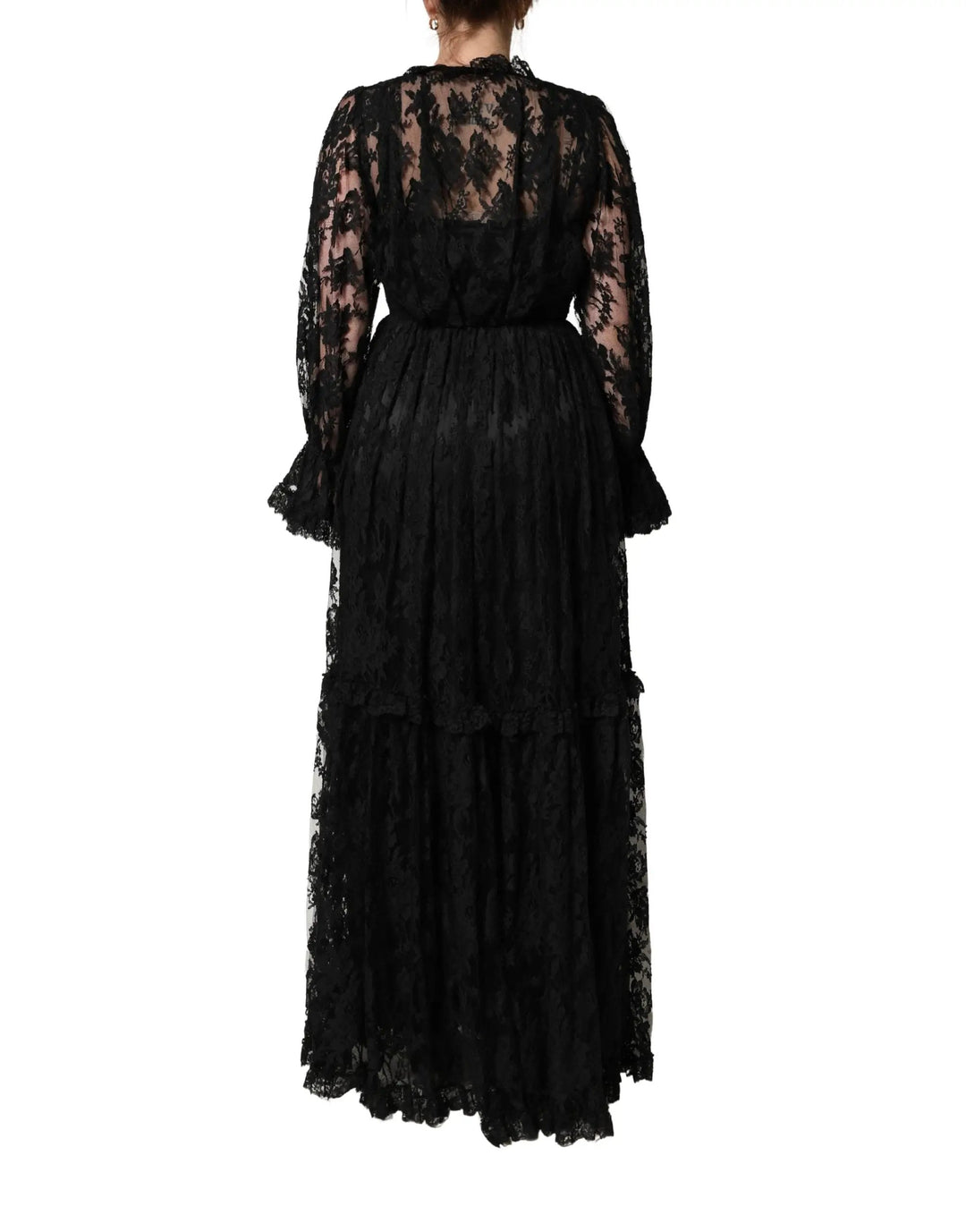 Dolce &amp; Gabbana Sample Sale | Dolce &amp; Gabbana Black Lace A-line Long Evening Gown Dress - | Designer outlet
