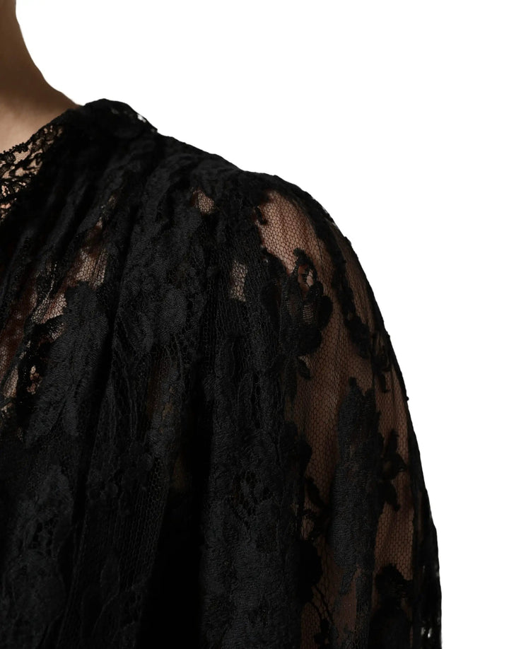 Dolce &amp; Gabbana Sample Sale | Dolce &amp; Gabbana Black Lace A-line Long Evening Gown Dress - | Designer outlet