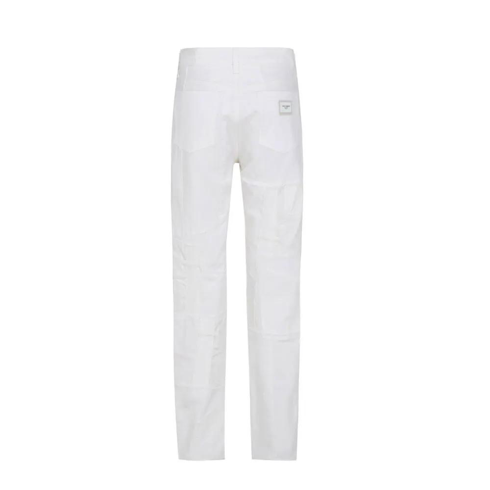 Dolce &amp; Gabbana White Cotton Straight-Leg Jeans
