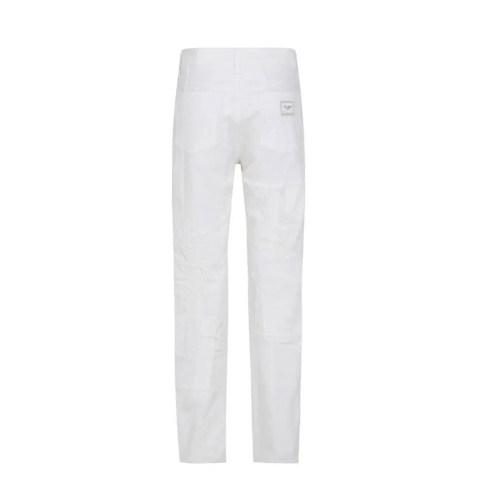 Dolce &amp; Gabbana White Cotton Straight-Leg Jeans