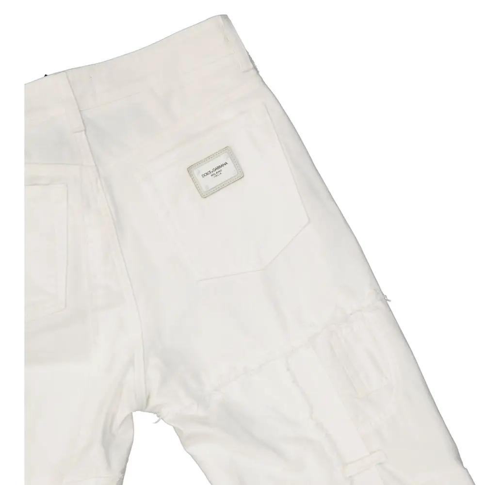 Dolce &amp; Gabbana White Cotton Straight-Leg Jeans