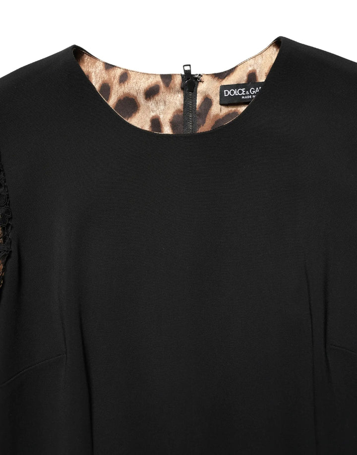 Dolce &amp; Gabbana Sample Sale | Dolce &amp; Gabbana Black Viscose Lace Long Sleeves Mini Dress - | Designer outlet