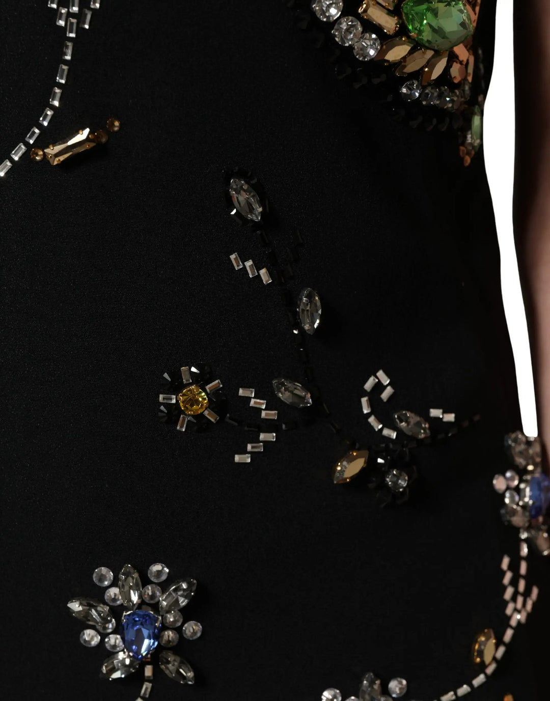 Dolce &amp; Gabbana Sample Sale | Dolce &amp; Gabbana Black Sleeveless Floral Bead Embellishments Dress - | Designer outlet