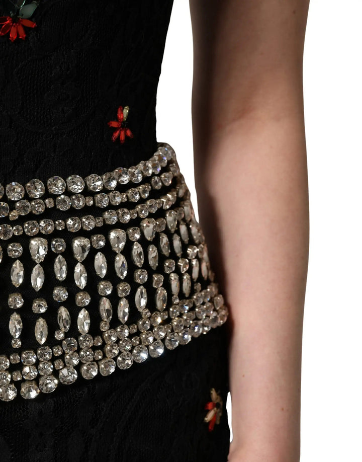 Dolce &amp; Gabbana Sample Sale | Dolce &amp; Gabbana Black Sequin Embellished Sheath Mini Dress - | Designer outlet