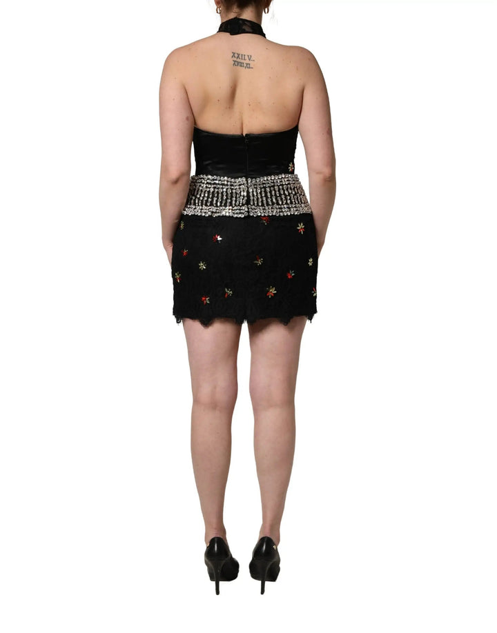 Dolce &amp; Gabbana Sample Sale | Dolce &amp; Gabbana Black Sequin Embellished Sheath Mini Dress - | Designer outlet