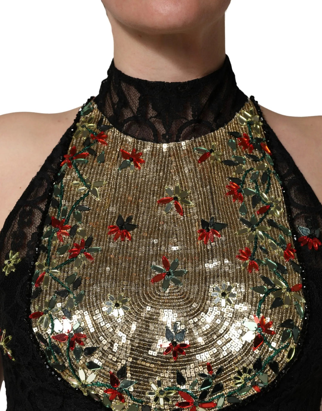 Dolce &amp; Gabbana Sample Sale | Dolce &amp; Gabbana Black Sequin Embellished Sheath Mini Dress - | Designer outlet