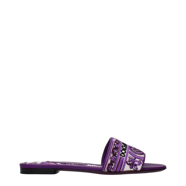 Dolce &amp; Gabbana Purple Fabric Slippers