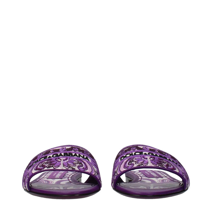Dolce &amp; Gabbana Purple Fabric Slippers