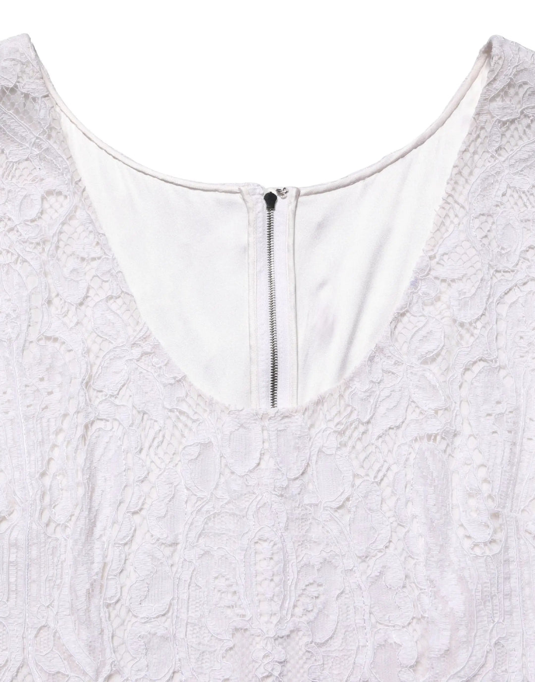 Dolce &amp; Gabbana Sample Sale | Dolce &amp; Gabbana White Floral Lace Sleeveless Midi Dress - | Designer outlet