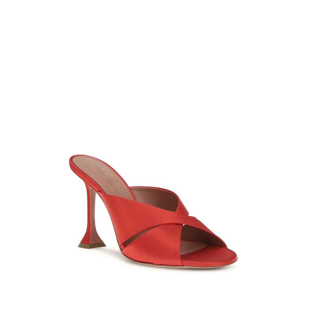 Amina Muaddi Multicolor Silk Stiletto Heel Sandals