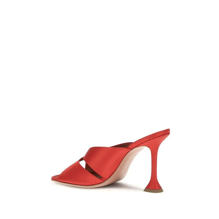 Amina Muaddi Multicolor Silk Stiletto Heel Sandals