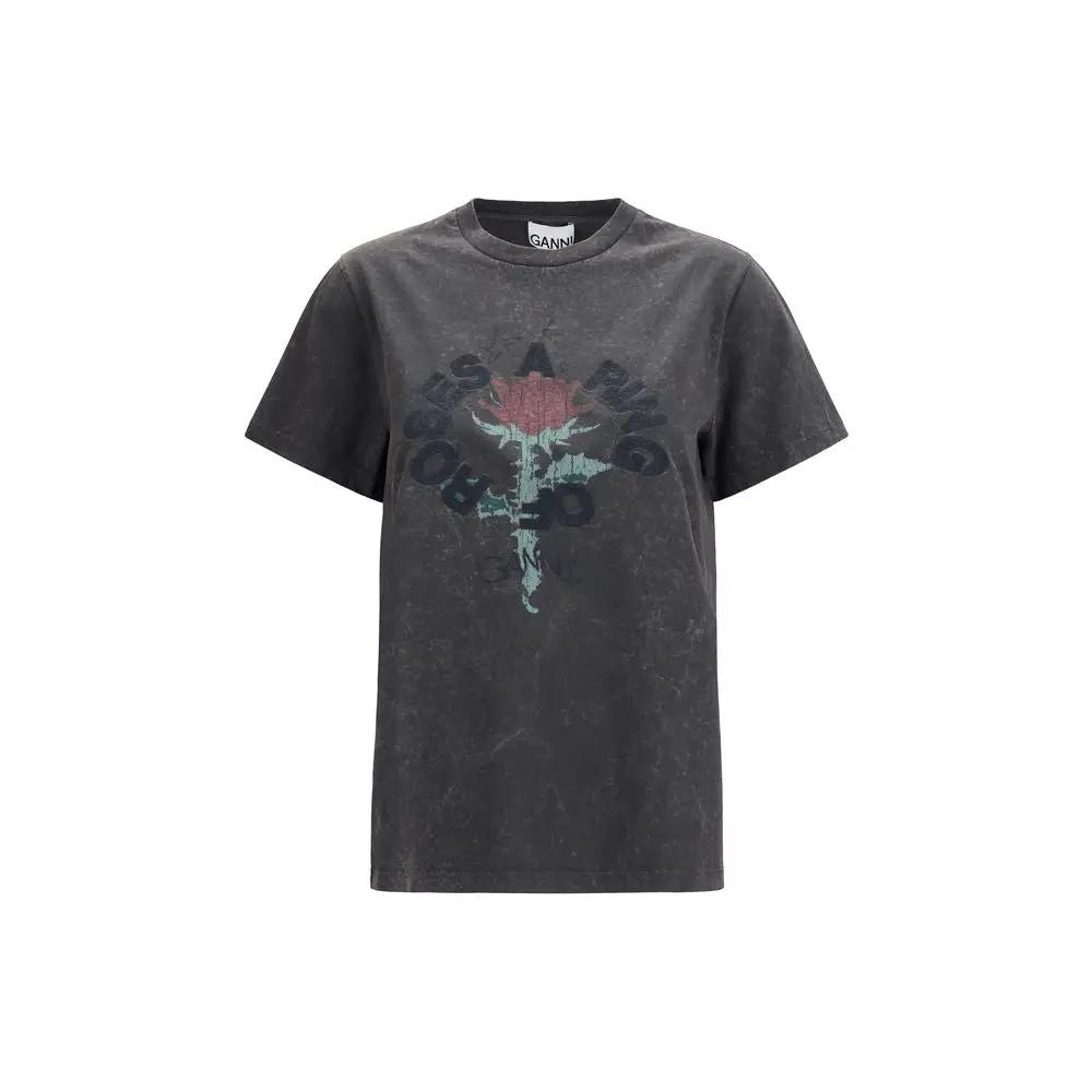 Ganni Sample Sale | Ganni Gray Cotton T-Shirt - | Designer outlet