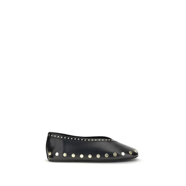 Ganni Sample Sale | Ganni Black Polyurethane Ballet Flats - | Designer outlet