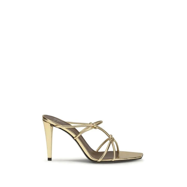 Giuseppe Zanotti Sample Sale | Giuseppe Zanotti Gold Calf Leather Bos Taurus Stiletto Heel Sandals - | Designer outlet