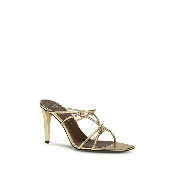 Giuseppe Zanotti Sample Sale | Giuseppe Zanotti Gold Calf Leather Bos Taurus Stiletto Heel Sandals - | Designer outlet