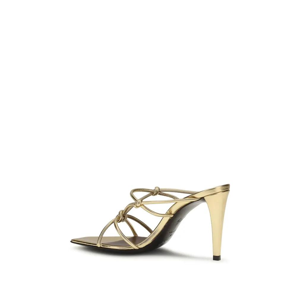 Giuseppe Zanotti Sample Sale | Giuseppe Zanotti Gold Calf Leather Bos Taurus Stiletto Heel Sandals - | Designer outlet